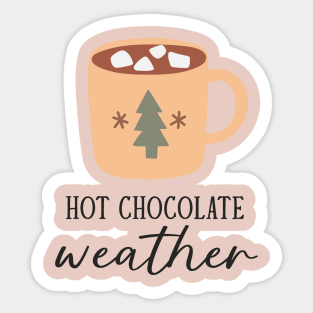 Hot Chocolate Weather - Boho Christmas Sticker